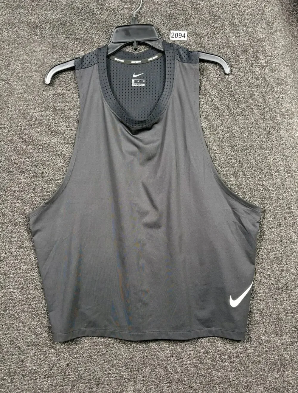 NIKE Swim Mesh Cover Up Tank TopWomens Size XL Black Sleeveless Loose Fit